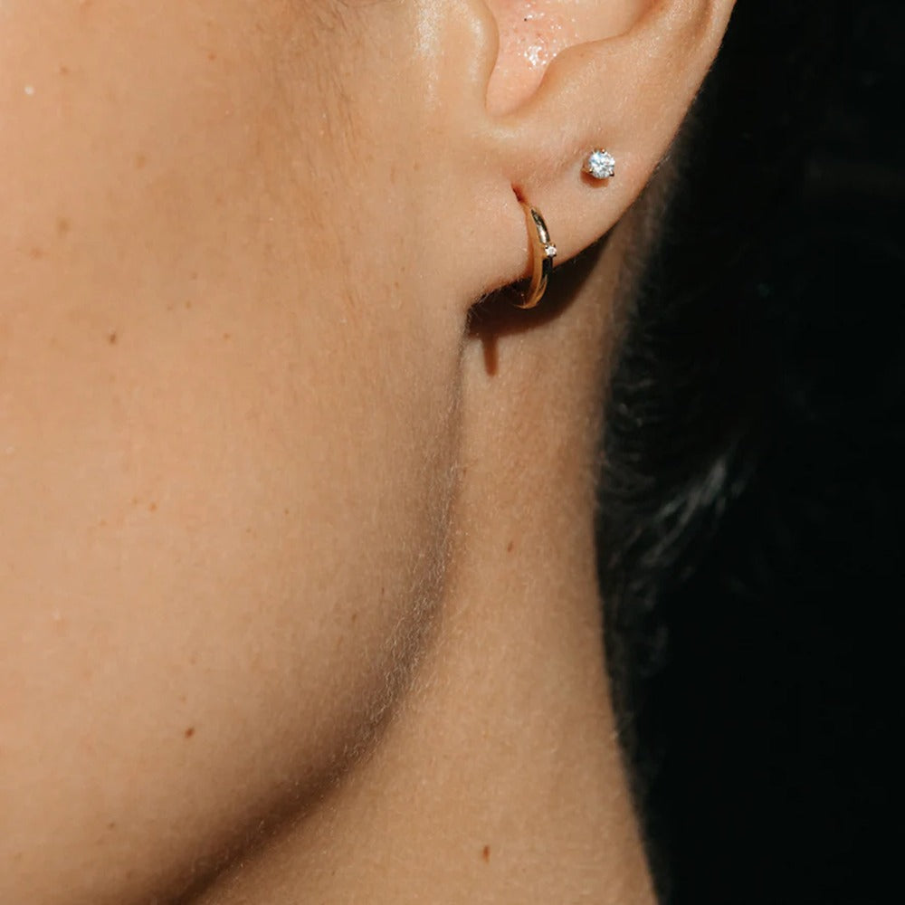 Moissnaite Solitaire Round Cut Small Stud Earring