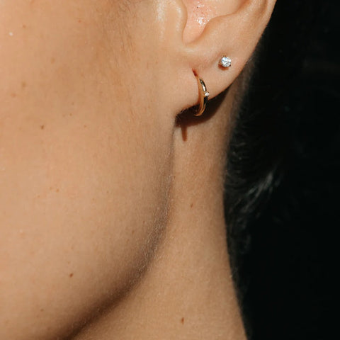 Moissnaite Solitaire Round Cut Small Stud Earring