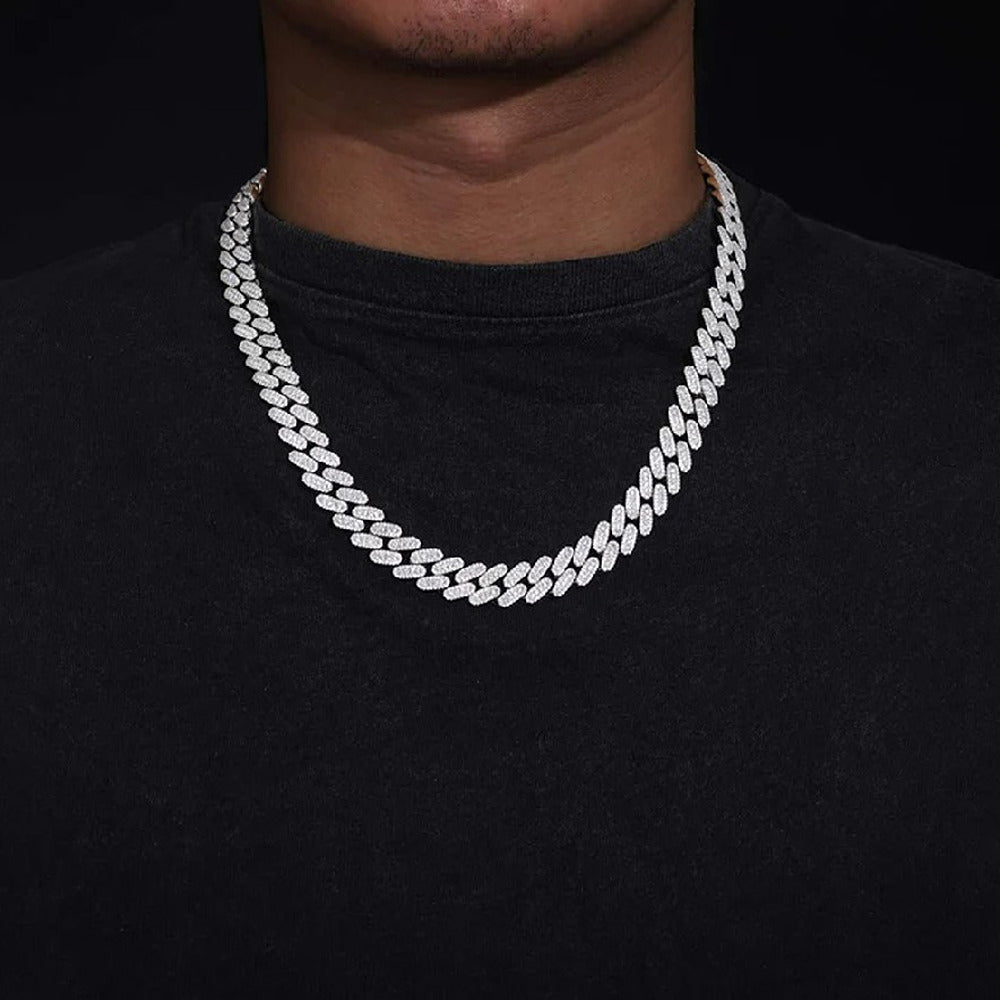 Iced Out Colorless Moissanite Cuban Link Chain