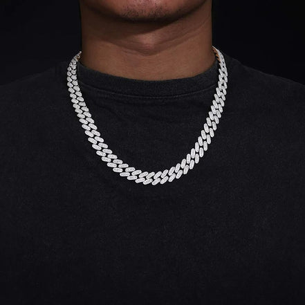 Iced Out Colorless Moissanite Cuban Link Chain