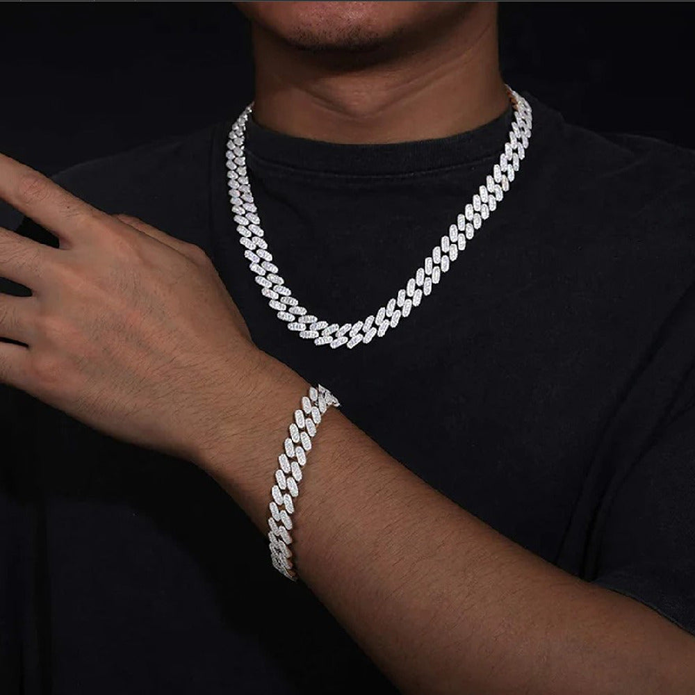 Iced Out Colorless Moissanite Cuban Link Chain