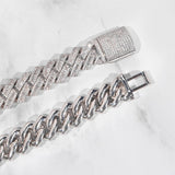 Moissanite Diamond Round & Baguette Cuban Chain For Men's