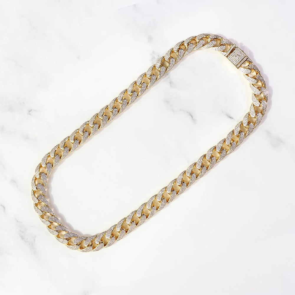 Iced Out Moissanite Cuban Chain Gift for Men's