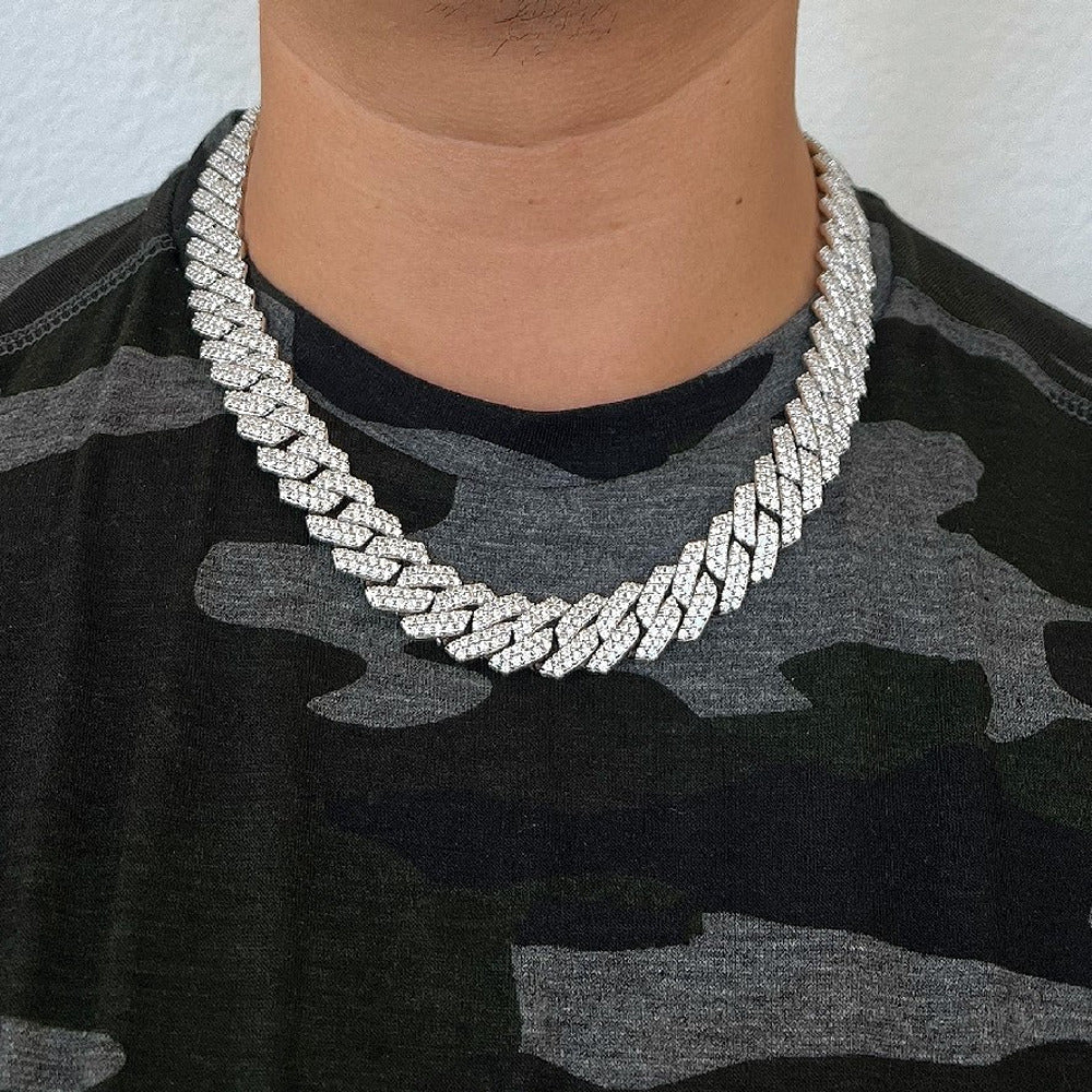 Iced Out Luxury Moissanite Diamond Cuban Chain