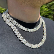22mm Lab Created Moissanite Cuban Link Chain