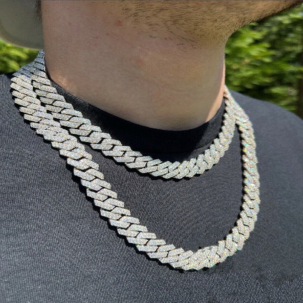 22mm Lab Created Moissanite Cuban Link Chain