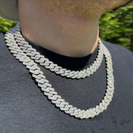 22mm Lab Created Moissanite Cuban Link Chain