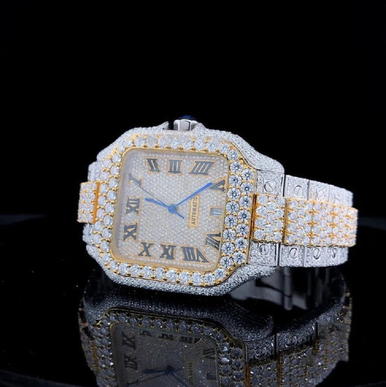 Roman Dial VVS1 Moissanite Luxury Wrist Watch