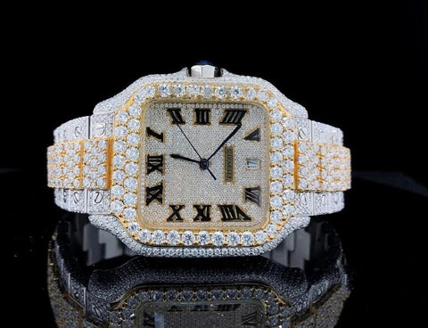 Roman Dial VVS1 Moissanite Luxury Wrist Watch