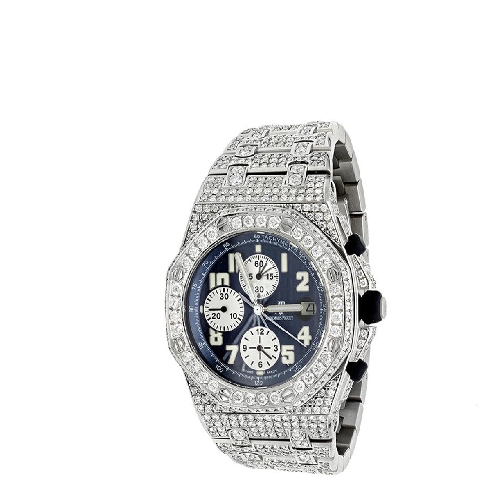 Full Iced Out Luxury Moissanite Chrono Dial Watch