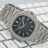 Colorless Moissanite Blue Dial Iced Out Luxury Watch