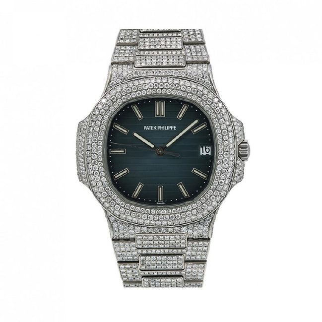 Colorless Moissanite Blue Dial Iced Out Luxury Watch