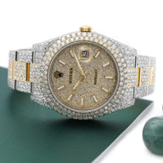 Datejust Iced Out Dual Tone Automatic Moissanite Watch