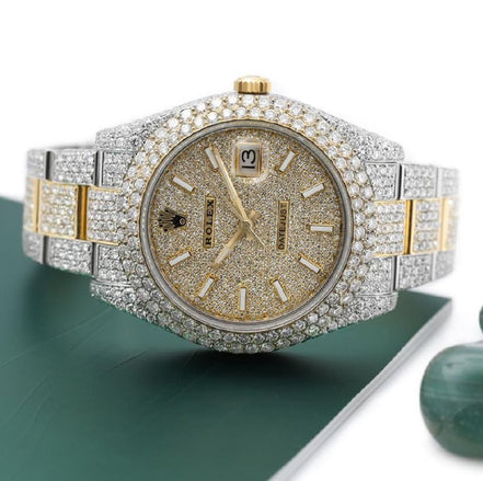Datejust Iced Out Dual Tone Automatic Moissanite Watch