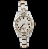 Dual Tone Moissanite Diamond Wrist Watch