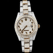 Dual Tone Moissanite Diamond Wrist Watch