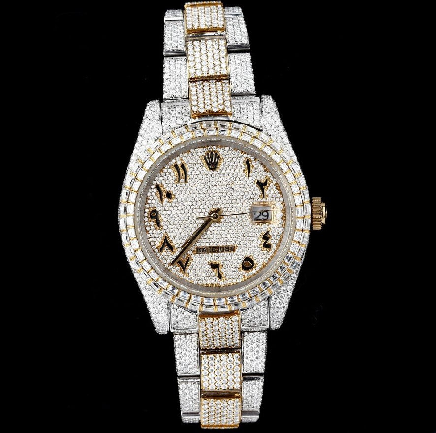 Dual Tone Moissanite Diamond Wrist Watch