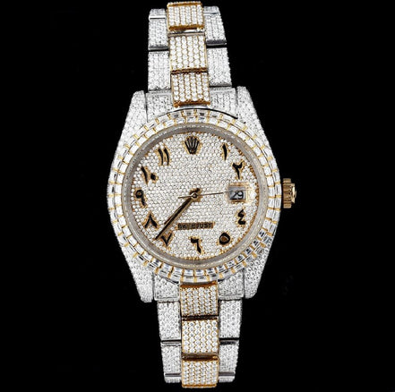Dual Tone Moissanite Diamond Wrist Watch