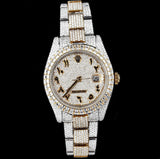 Dual Tone Moissanite Diamond Wrist Watch