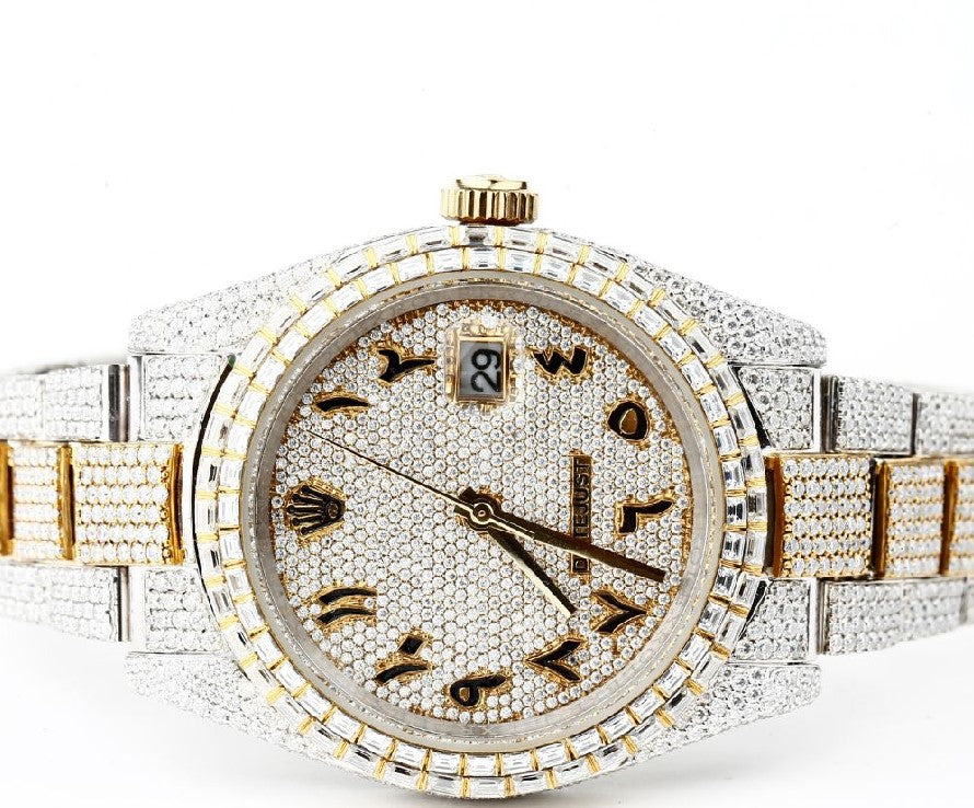 Dual Tone Moissanite Diamond Wrist Watch