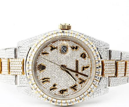 Dual Tone Moissanite Diamond Wrist Watch