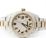 Dual Tone Moissanite Diamond Wrist Watch