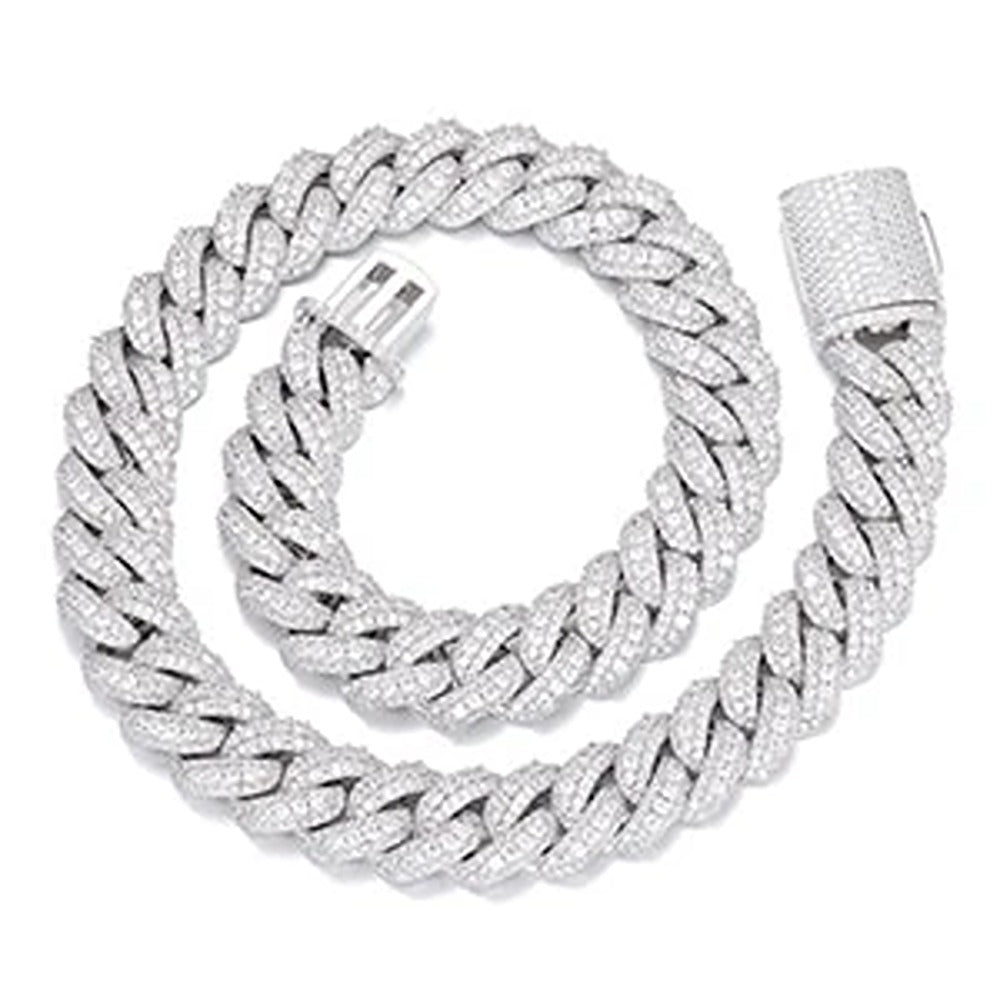 Iced Out Moissnaite Cuban Hip Hop Chain For Men's