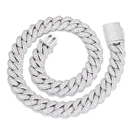 Iced Out Moissnaite Cuban Hip Hop Chain For Men's