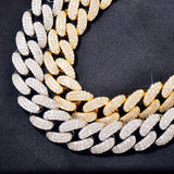 D Color Moissanite Buckle Clasp Curb Cuban Chain Gift For Men's