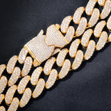 D Color Moissanite Buckle Clasp Curb Cuban Chain Gift For Men's