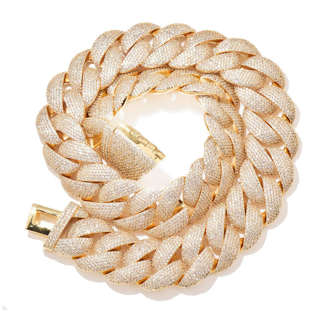 925 Sterling Silver VVS1 Moissanite Cuban Linked Chain