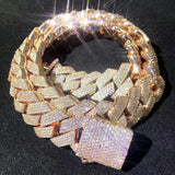 925 Sterling Silver Iced Out Moissanite Cuban Linked Chain