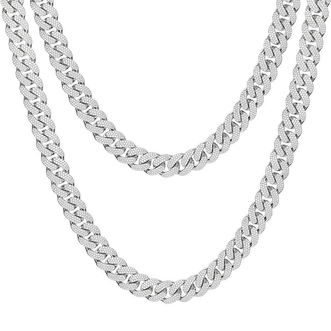 Full Moissanite Diamond Curb Hip Hop Cuban Chain For Him