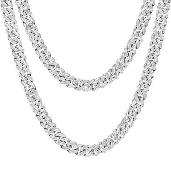 Full Moissanite Diamond Curb Hip Hop Cuban Chain For Him