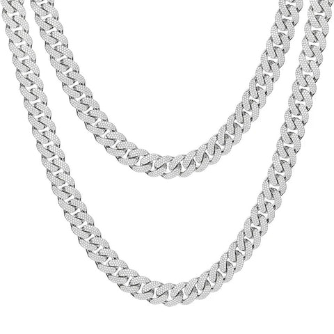 Full Moissanite Diamond Curb Hip Hop Cuban Chain For Him