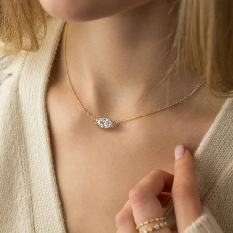 Oval Cut Moissanite VVS1 Unique Pendant Gift For Her