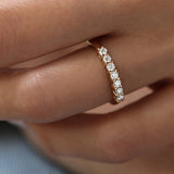 925 Silver Seven Stone Round Cut Moissanite Diamond Band