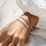 Lab Created Moissnaite Round Cut Fancy Style Tennis Bracelets