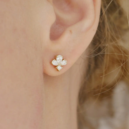 Pear & Asscher Cut Moissnaite Stud Earring Gift For Girls