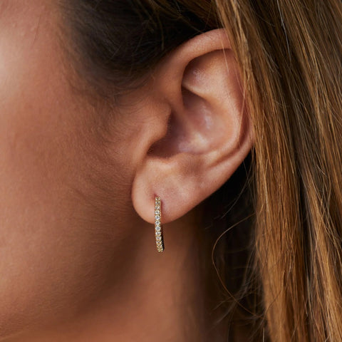 D Color Moissanite Round Cut Hoop Lever Back Earring
