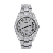 DateJust  Full White VVS1 Moissnaite Iced Out Watch