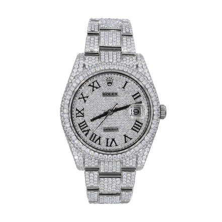 DateJust  Full White VVS1 Moissnaite Iced Out Watch