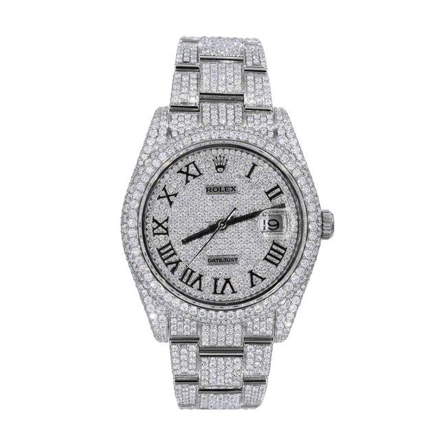 DateJust  Full White VVS1 Moissnaite Iced Out Watch