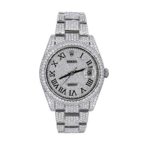 DateJust  Full White VVS1 Moissnaite Iced Out Watch