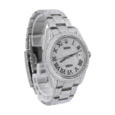 DateJust  Full White VVS1 Moissnaite Iced Out Watch