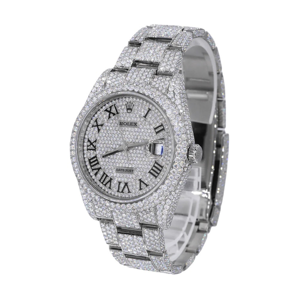 DateJust  Full White VVS1 Moissnaite Iced Out Watch