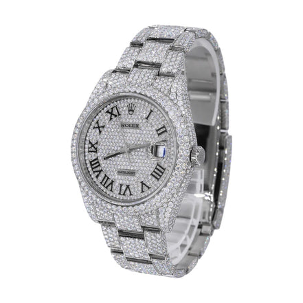 DateJust  Full White VVS1 Moissnaite Iced Out Watch