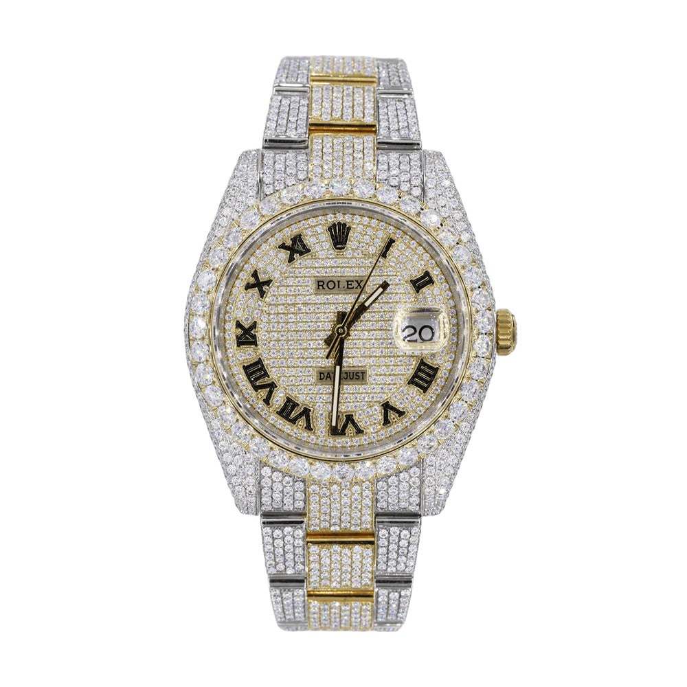 Roman Dial Moissanite Diamond Men's Fashion Watch