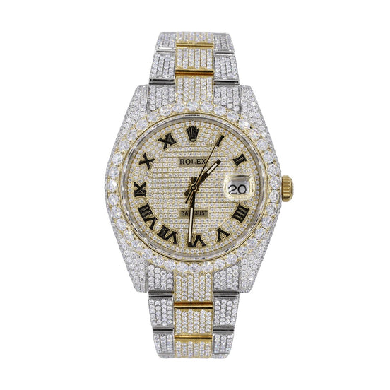 Roman Dial Moissanite Diamond Men's Fashion Watch