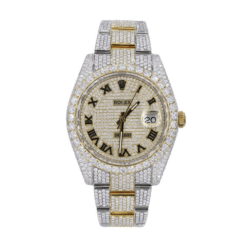 Roman Dial Moissanite Diamond Men's Fashion Watch